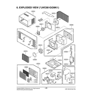 Section Diagram and Parts List for BG8000ER AWYABB4 LG Air Conditioner