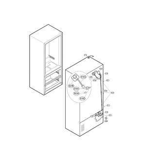 Ice And Water Diagram and Parts List for LMX25981ST 00 LG Refrigerator