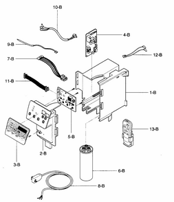 Control Box Diagram and Parts List for 58075085500  Kenmore Air Conditioner
