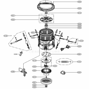 Tub Assembly Diagram and Parts List for WT5480CW ABWEEUS LG Washer