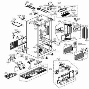 Case Parts Diagram and Parts List for LFXC24796D ASBCNA0 LG Refrigerator