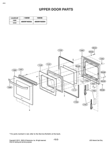 Upper Door Parts Diagram and Parts List for LD3642SP AB6LSTD LG Range
