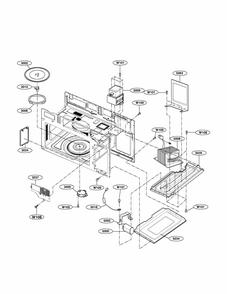 Interior Parts Diagram and Parts List for 72185033111  Kenmore Microwave