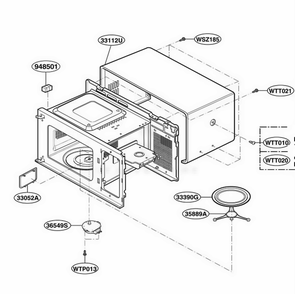 Oven Cavity Parts Diagram and Parts List for KMA6512W KW1EGSE LG Wall Oven