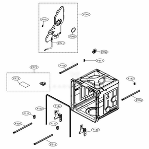 Tub Assembly Diagram and Parts List for LDP5676BD ABDEEUS LG Dishwasher