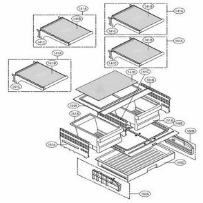 Refrigerator Parts Diagram and Parts List for 72039 AWBCSE3 LG Refrigerator
