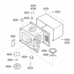 Oven Cavity Parts Diagram and Parts List for JES1851GB S2EGEU LG Range