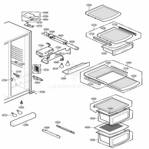 Refrigerator Compartment Diagram and Parts List for LRSC26915TT ATICLGA LG Refrigerator