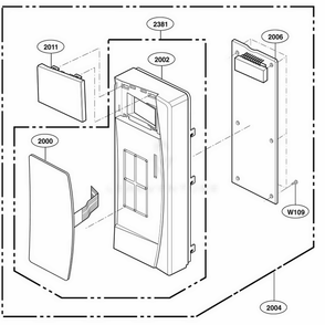 Controller Parts Diagram and Parts List for 66092 CWHESEA LG Range