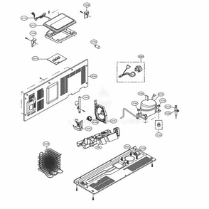 Machine Compartment Diagram and Parts List for LSXS26396S ASTCNA3 LG Refrigerator