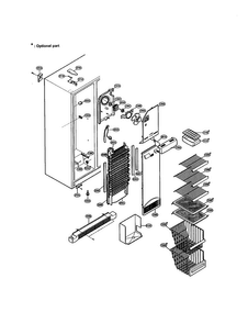 Freezer Compartment Diagram and Parts List for LRSPC2331NI  LG Refrigerator