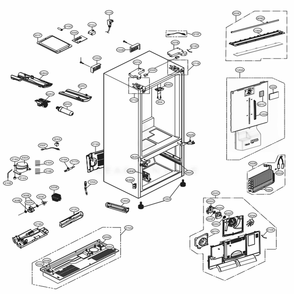Case Parts Diagram and Parts List for 73105 ASTCSE0 LG Refrigerator