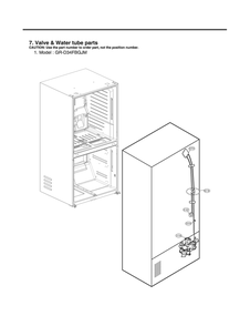 Valve And Water Tube Parts Diagram and Parts List for GR-D34FBGJM ALBCNA0 LG Refrigerator