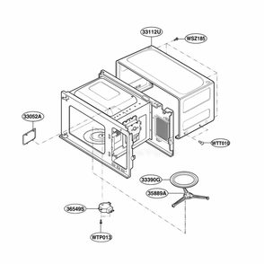 Oven Cavity Parts Diagram and Parts List for MAK7553W01 CW1EGSE LG Range