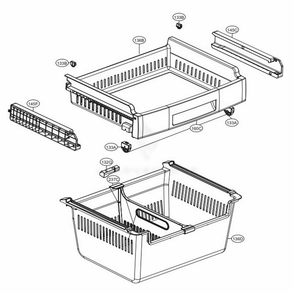 Freezer Parts Diagram and Parts List for LFNS22520S ASTCNA1 LG Refrigerator