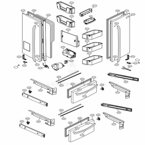 Door Parts Diagram and Parts List for 72493 ASTCSE0 LG Refrigerator