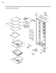 Refrigerator Compartment Diagram and Parts List for GM-L267NSBL ASTCSE3 LG Refrigerator