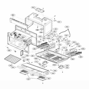 Oven Cavity Parts Diagram and Parts List for LMHM2017SB CBKELGA LG Microwave