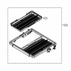 Third Rack Assembly Diagram and Parts List for LDP7808SS ASSESNA LG Dishwasher