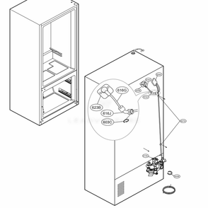 Valve And Water Tube Parts Diagram and Parts List for 74305 ASTCSE0 LG Refrigerator