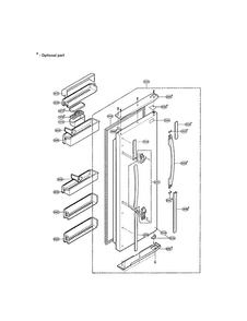 Refrigerator Door Diagram and Parts List for LRSPC2051BM  LG Refrigerator