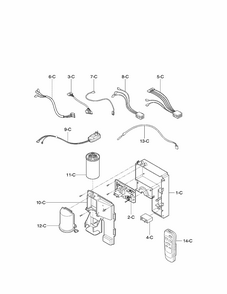 Control Box Assembly Parts Diagram and Parts List for 58075062501  Kenmore Air Conditioner