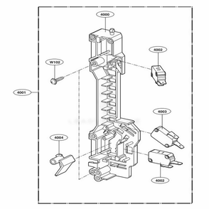 Latch Board Parts Diagram and Parts List for LMV1762SW CWHELGA LG Microwave