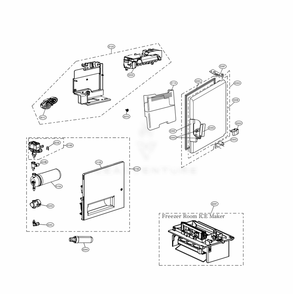 Ice Maker And Ice Bin Parts Diagram and Parts List for LRFVC2406S ASTCNA0 LG Refrigerator