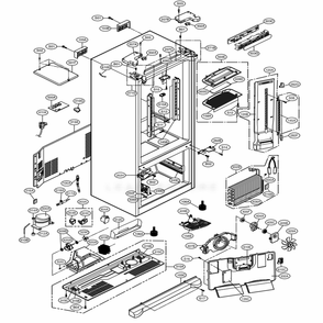 Case Parts Diagram and Parts List for 71609 AWBCSE0 LG Refrigerator