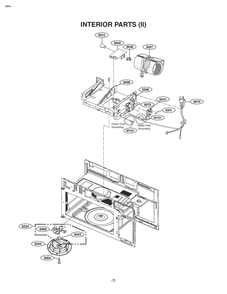 Interior Parts 2 Diagram and Parts List for JVM3162DJBB CB3EGEU LG Microwave Oven Combo