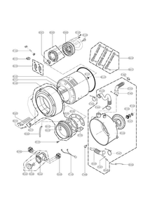 Drum & Tub Diagram and Parts List for WM2677HWM  LG Washer