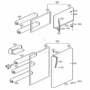 Door Parts Diagram and Parts List for 68032 ASWCSE1 LG Refrigerator