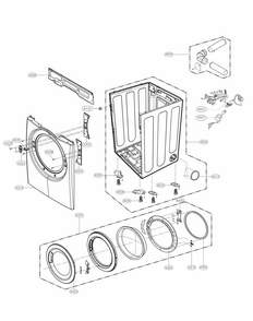 Cabinet And Door Parts Diagram and Parts List for 79691172210  Kenmore Dryer