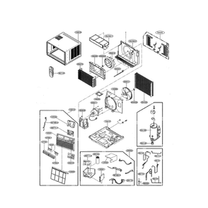 Air Conditioner Diagram and Parts List for LW2516ER 00 LG Air Conditioner