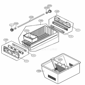Freezer Parts Diagram and Parts List for LFC21776ST ASTCNA6 LG Refrigerator