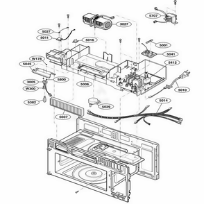 Interior Parts 2 Diagram and Parts List for 86003 ASBESEA LG Range