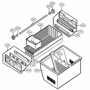 Freezer Parts Diagram and Parts List for 71014 ABICSE1 LG Refrigerator