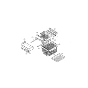 Freezer Diagram and Parts List for LRFD22850SW  LG Refrigerator