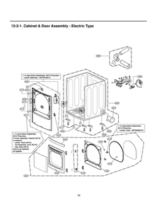 Cabinet And Door Assembly Diagram and Parts List for RV1367AS ABWEEUS LG Dryer