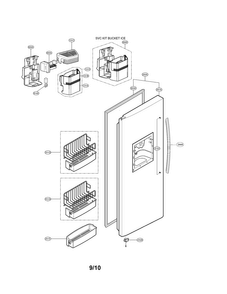 Freezer Door Part Diagram and Parts List for LSC27918SW  LG Refrigerator