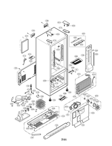 Case Parts Diagram and Parts List for LFC20770SB 00 LG Refrigerator