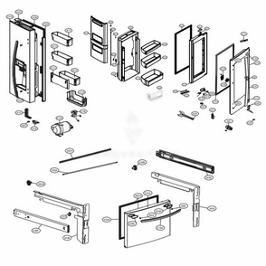 Door Parts Diagram and Parts List for LFXS28596M AMTCNA2 LG Refrigerator