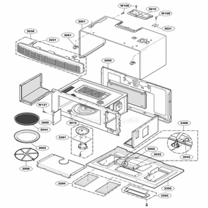 Oven Cavity Parts Diagram and Parts List for SCA1000HCC ABSEGEU LG Range