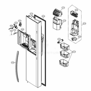 Freezer Door Diagram and Parts List for LSXS26366S ASTCNA7 LG Refrigerator