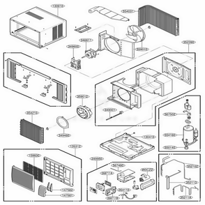 Main Diagram and Parts List for WG1000R AWYAWM4 LG Air Conditioner