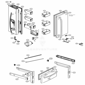 Door Parts Diagram and Parts List for 70355 ASTCSE0 LG Refrigerator