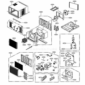 Main Diagram and Parts List for LW1816HR AT3AYOW LG Air Conditioner