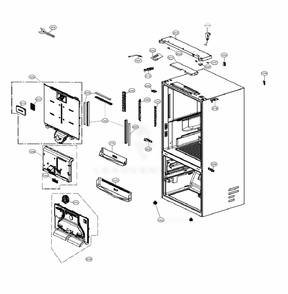 Case Parts Diagram and Parts List for LRFXC2406D ASBCNA1 LG Refrigerator
