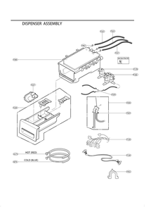 Dispenser Assembly Diagram and Parts List for F14E9CDYP3 ABWEPUS LG Washer