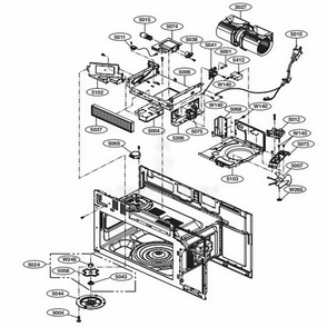 Interior Parts 2 Diagram and Parts List for LMVM2033ST CS1ELGA LG Microwave
